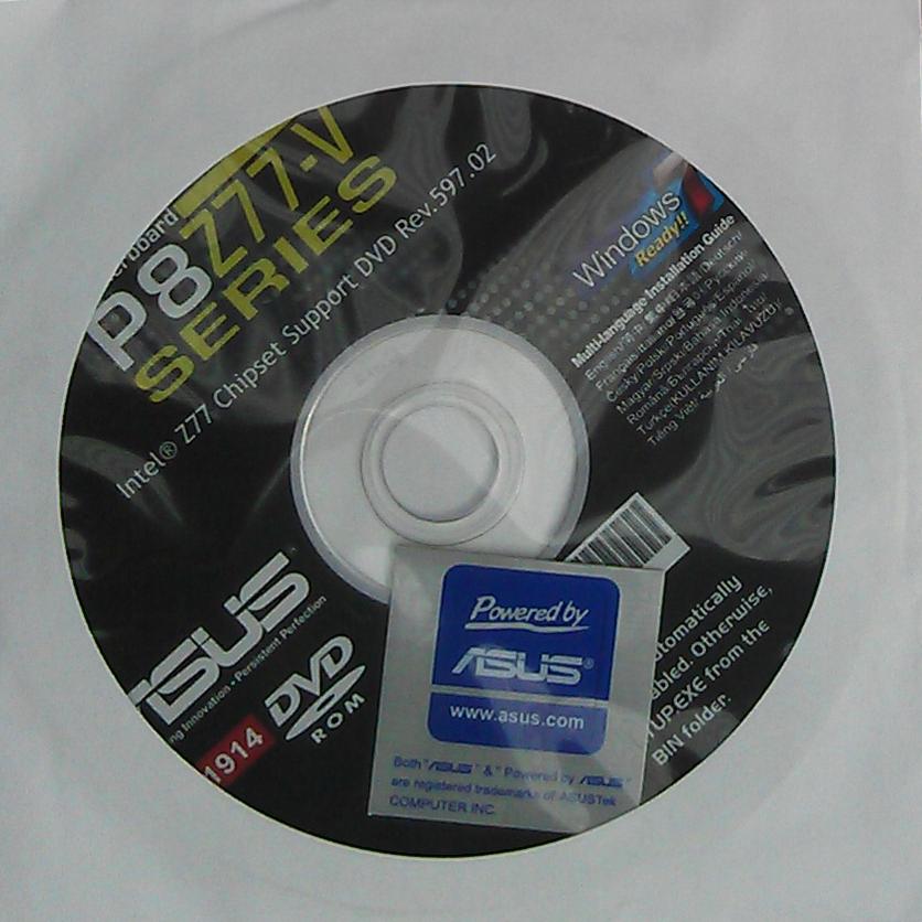 original asus Mainboard Treiber CD DVD P8Z77-V Pro Windows XP 7 Vista Aufkleber